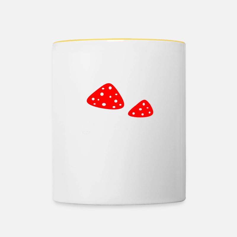 champignons - Mug contrasté - blanc/jaune