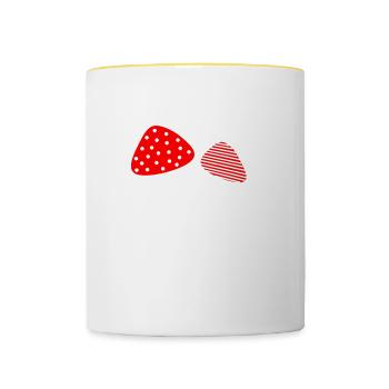 Pilze 2 - Tasse zweifarbig - Weiß/Gelb - Vorne