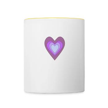 Heart purple - Contrasting Mug - white/yellow - Front