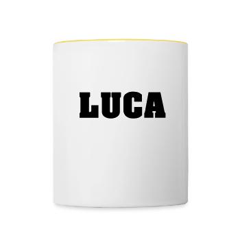 Luca - Tasse zweifarbig - Weiß/Gelb - Vorne