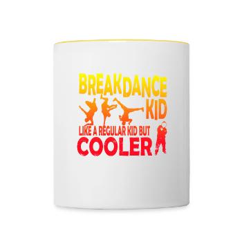 Breakdance Kid like a regular Kid but cooler - Contrasting Mug - white/yellow - Front