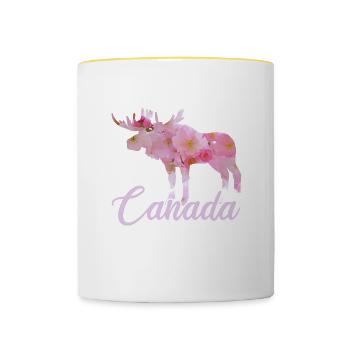 Flowers Canada Moose - Contrasting Mug - white/yellow - Front