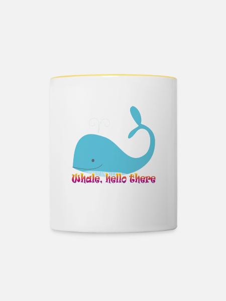 whale hello there - wal - Tasse zweifarbig - Weiß/Gelb
