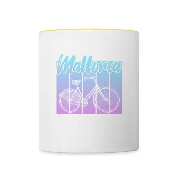 Vintage Bike Mallorca Sunset - Contrasting Mug - white/yellow - Front