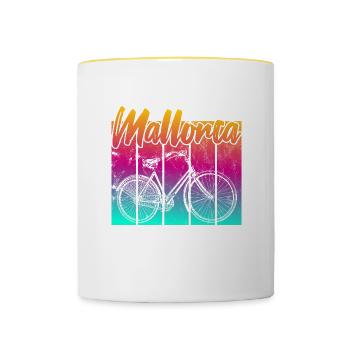 Vintage Bike Mallorca Sunset - Contrasting Mug - white/yellow - Front