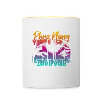 Phra Nang Thailand - Contrasting Mug - white/yellow - Front