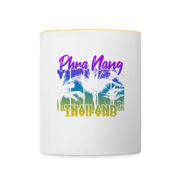Phra Nang Thailand - Contrasting Mug - white/yellow - Front