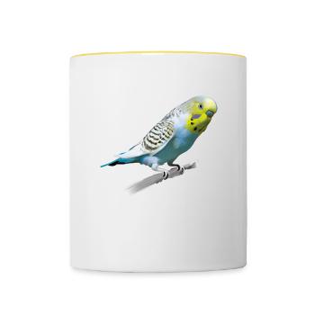 Perruche sucrée - Mug contrasté - blanc/jaune - Devant
