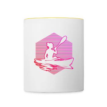 Kayak Kayak Kayak Canoë Femme Homme - Mug contrasté - blanc/jaune - Devant