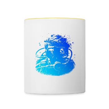 Plongeur Femme Plongeur Plongeur Homme - Mug contrasté - blanc/jaune - Devant