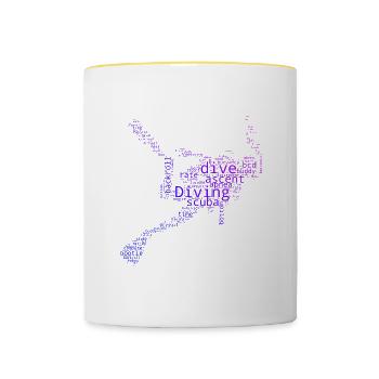 Plongée Plongeuse Femme Scuba Diver Scuba Diver - Mug contrasté - blanc/jaune - Devant
