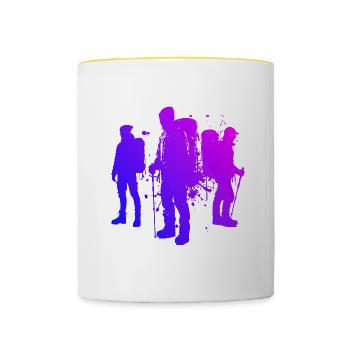 Boulder Herren Damen Kletterer Climber Climbing - Tasse zweifarbig - Weiß/Gelb - Vorne
