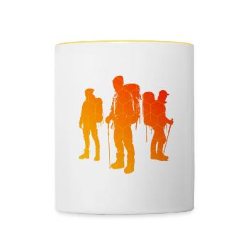Bouldering Herren Climbing Klettern Climber - Tasse zweifarbig - Weiß/Gelb - Vorne