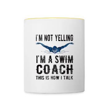 Schwimmtrainer Trainer Von Schwimmer Schwimmcoach - Tasse zweifarbig - Weiß/Gelb - Vorne