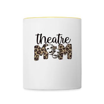 Fière maman de théâtre Acteur de théâtre maman - Mug contrasté - blanc/jaune - Devant