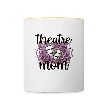 Théâtre Maman Fière Théâtre Acteurs Mère - Mug contrasté - blanc/jaune - Devant