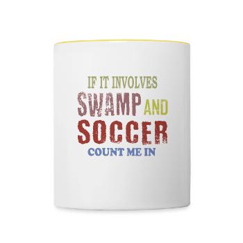 Soccer des marais - Mug contrasté - blanc/jaune - Devant