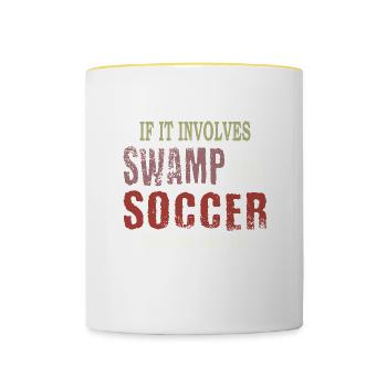 Soccer des marais - Mug contrasté - blanc/jaune - Devant