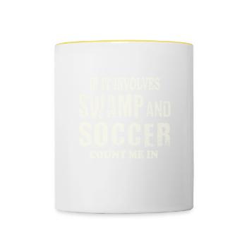 Soccer des marais - Mug contrasté - blanc/jaune - Devant