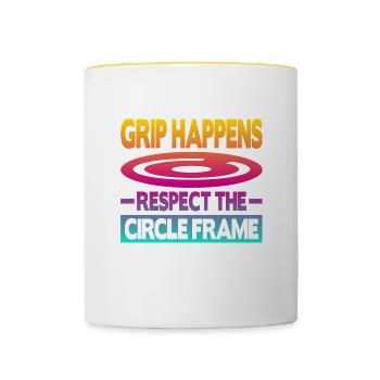 Grip Happens Respect The Circle Frame - Tasse zweifarbig - Weiß/Gelb - Vorne