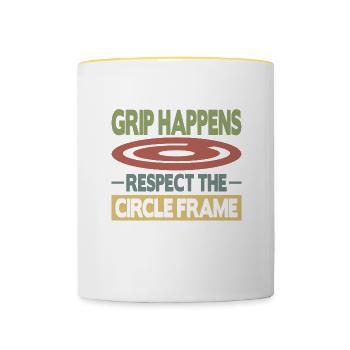 Grip Happens Respect The Circle Frame - Tasse zweifarbig - Weiß/Gelb - Vorne