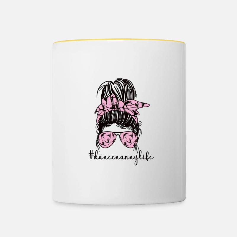 Fier danse nounou grand-mère de danseur danse nounou - Mug contrasté - blanc/jaune
