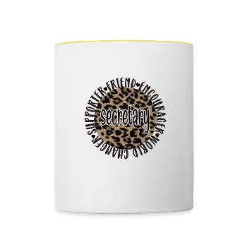Proud Secretary Appreciation Office Worker - Contrasting Mug - white/yellow - Front