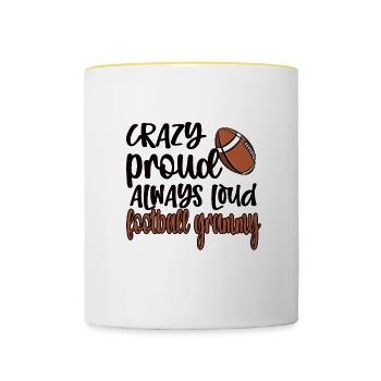 Football Grammy Grandma Of Football Player Grammy - Contrasting Mug - white/yellow - Front