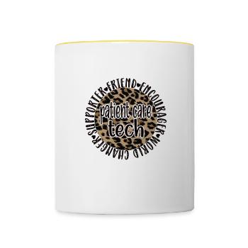 Technicien en soins aux patients Technicien en soins infirmiers - Mug contrasté - blanc/jaune - Devant