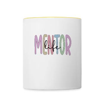 Personal Mentor Proud Mentor Appreciation - Contrasting Mug - white/yellow - Front