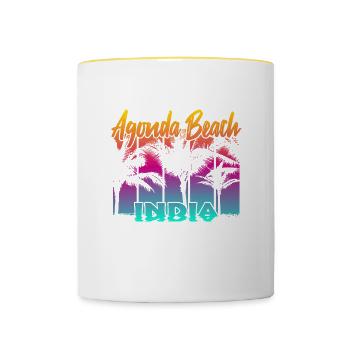 Agonda Beach India - Tasse zweifarbig - Weiß/Gelb - Vorne