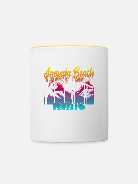 Agonda Beach India - Tasse zweifarbig - Weiß/Gelb