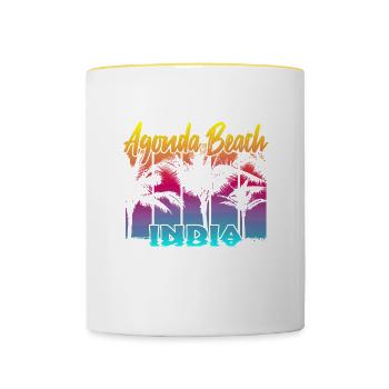 Agonda Beach India - Tasse zweifarbig - Weiß/Gelb - Vorne