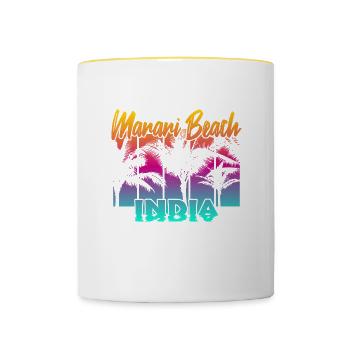 Marari Beach India - Tasse zweifarbig - Weiß/Gelb - Vorne