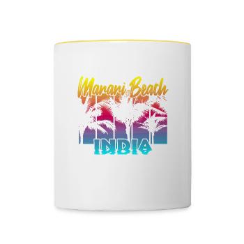 Marari Beach India - Tasse zweifarbig - Weiß/Gelb - Vorne