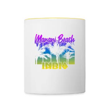 Marari Beach India - Tasse zweifarbig - Weiß/Gelb - Vorne