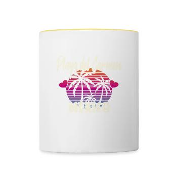 Playa Del Carmen Mexico - Contrasting Mug - white/yellow - Front