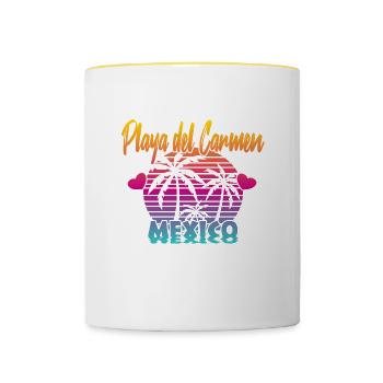 Playa Del Carmen Mexico - Contrasting Mug - white/yellow - Front