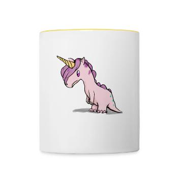 Dino Unicorn - Contrasting Mug - white/yellow - Front