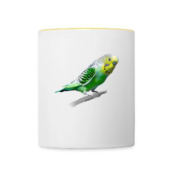 Perruche sucrée - Mug contrasté - blanc/jaune - Devant