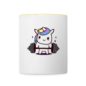 Surfer Jésus - Mug contrasté - blanc/jaune - Devant
