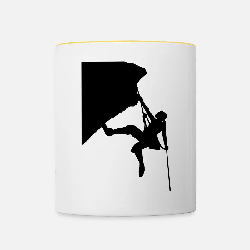 Climbing, Climber. - Contrasting Mug - white/yellow