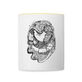 Contes de bêtises - Mug contrasté - blanc/jaune - Devant