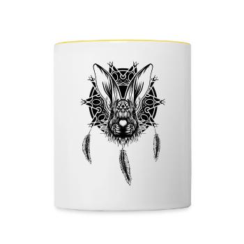 Rabbit - Contrasting Mug - white/yellow - Front