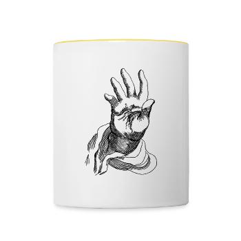 hand - Contrasting Mug - white/yellow - Front