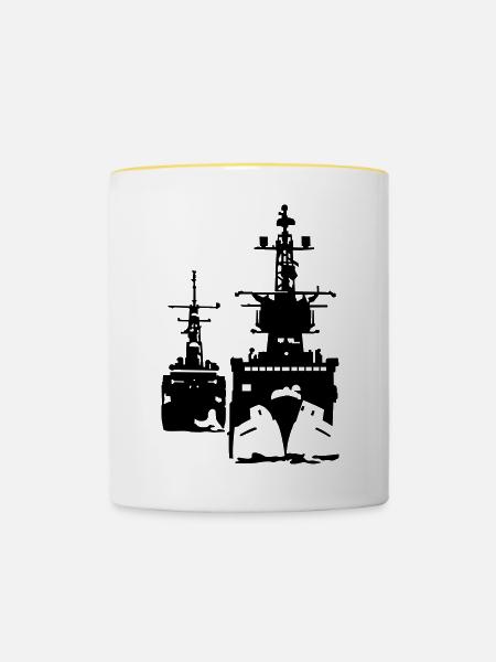 Zerstörer - Tasse zweifarbig - Weiß/Gelb