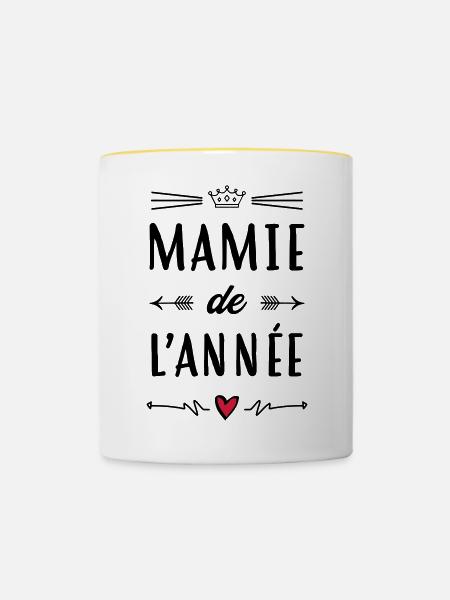 Großmütter / Oma / Mami / Großmutter / Mamy - Tasse zweifarbig - Weiß/Gelb