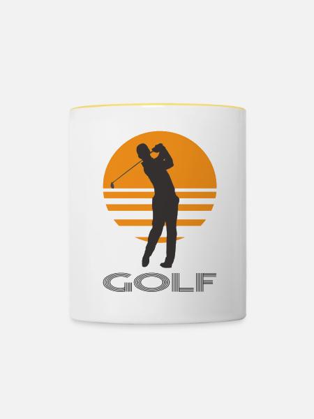 Golf - Tasse zweifarbig - Weiß/Gelb