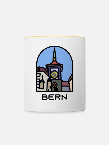 Bern - Tasse zweifarbig - Weiß/Gelb