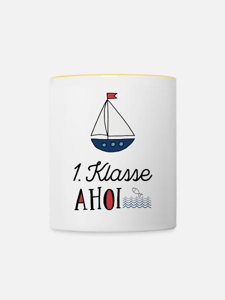 Erstklässler ahoi - Tasse zweifarbig - Weiß/Gelb